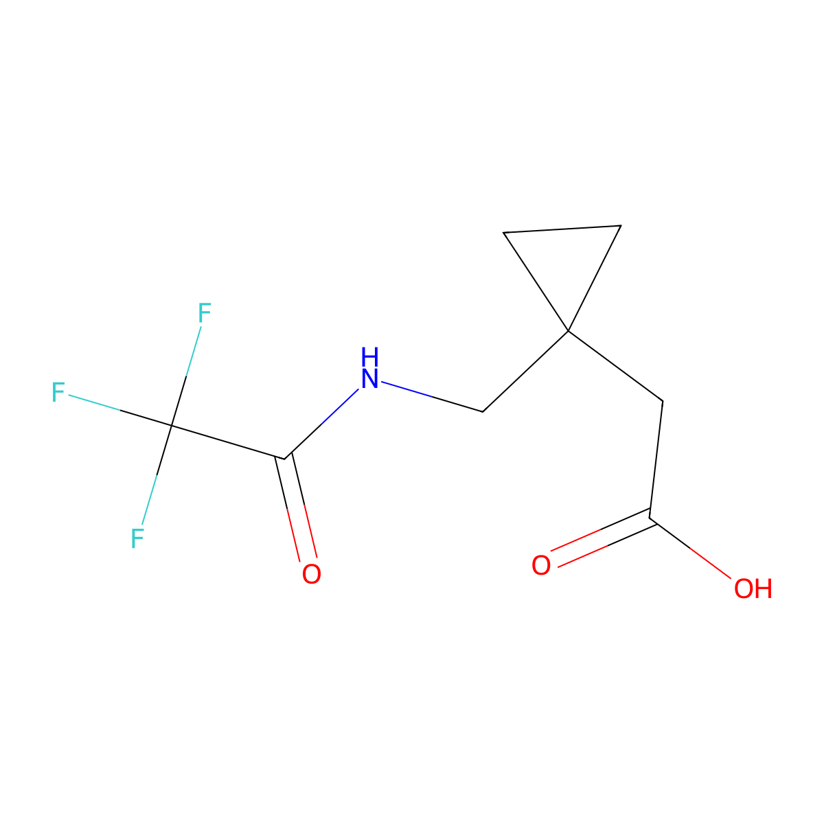 2-{1-[(2,2,2-Trifluoroacetamido)methyl]cyclopropyl}acetic acid molecular structure, CAS 2680694-05-5
