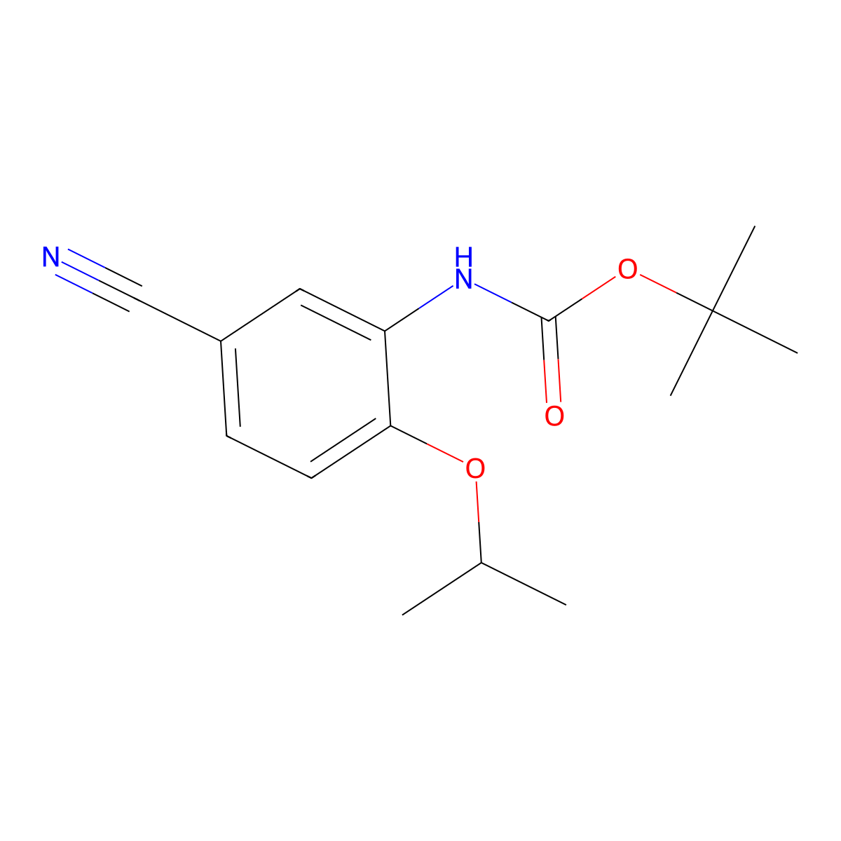 tert-butyl N-[5-cyano-2-(propan-2-yloxy)phenyl]carbamate molecular structure, CAS 2680694-06-6