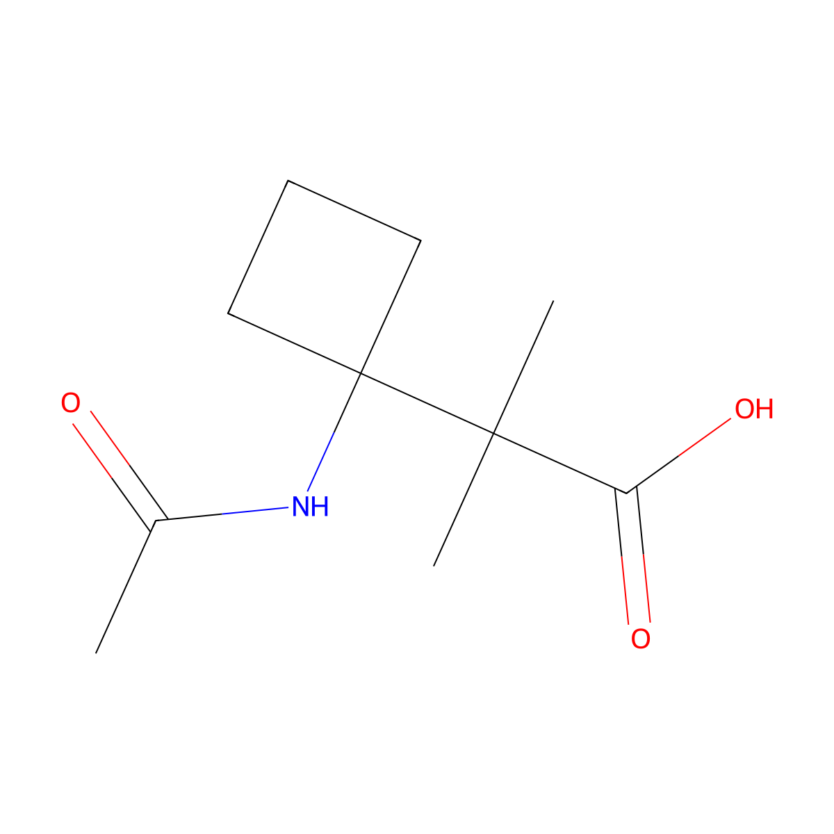 2-(1-Acetamidocyclobutyl)-2-methylpropanoic acid molecular structure, CAS 2680694-07-7