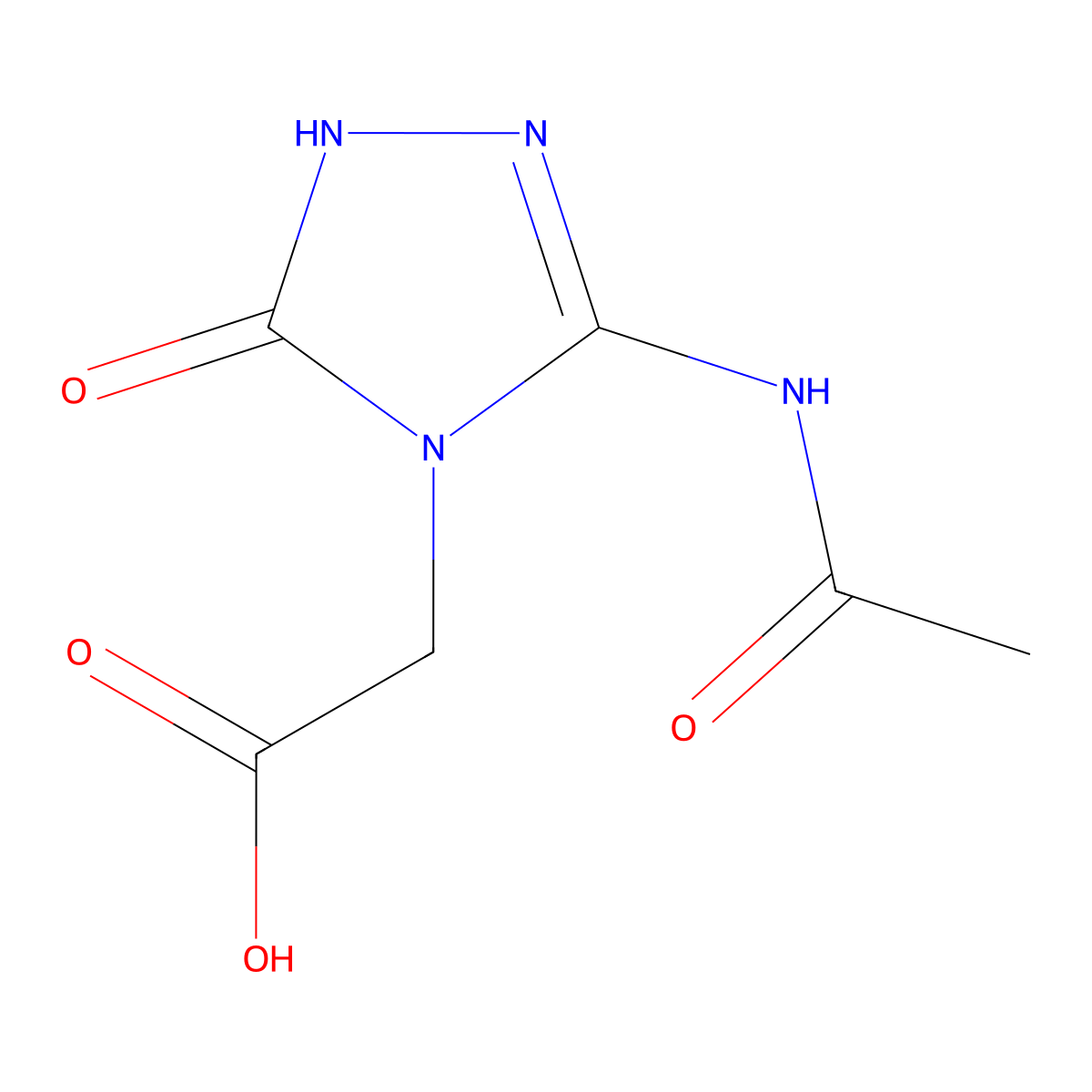 2-(3-acetamido-5-oxo-4,5-dihydro-1H-1,2,4-triazol-4-yl)acetic acid molecular structure, CAS 2680694-15-7