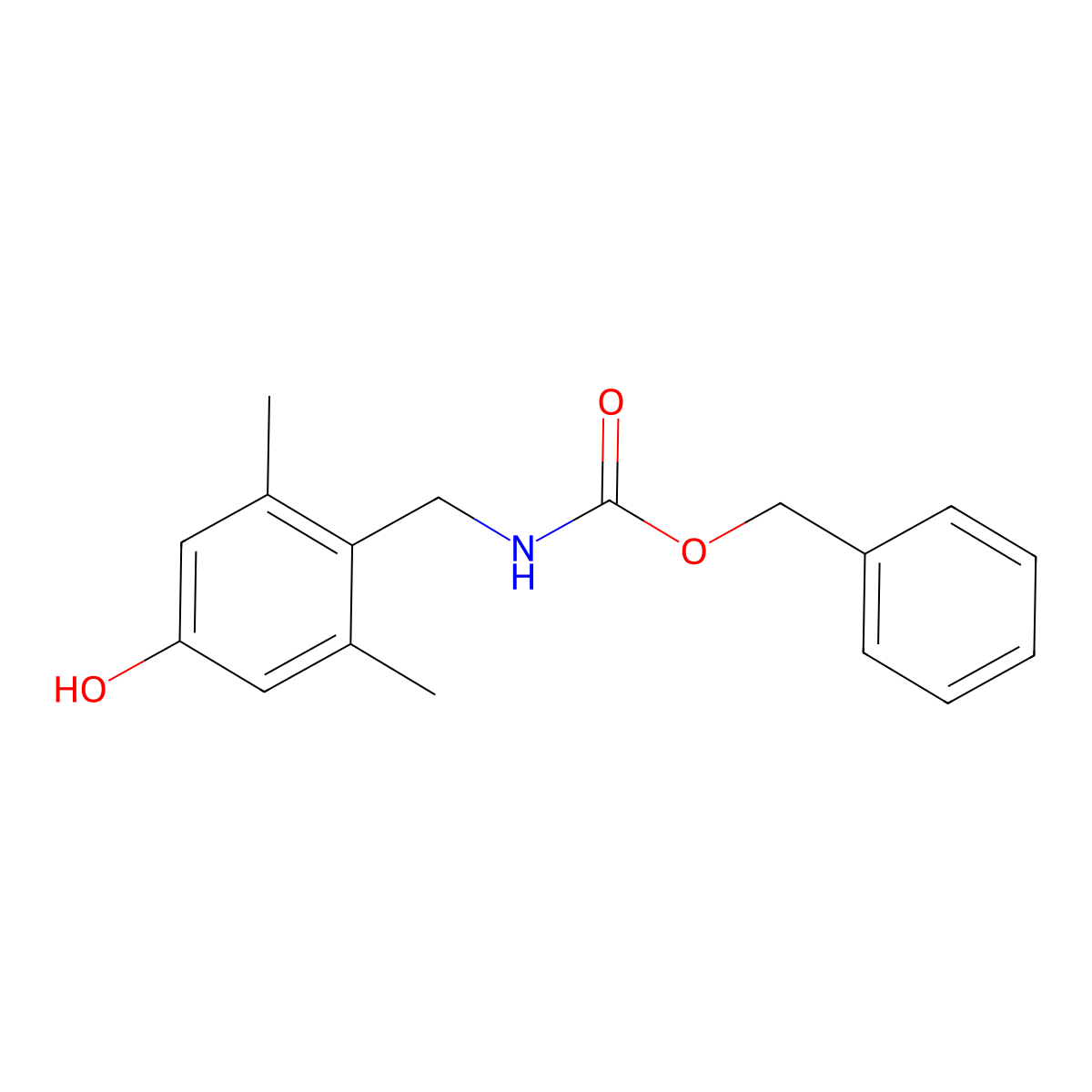 benzyl N-[(4-hydroxy-2,6-dimethylphenyl)methyl]carbamate molecular structure, CAS 2680694-17-9
