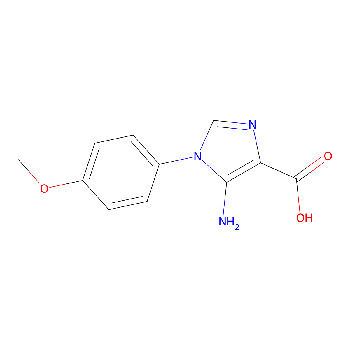 5-amino-1-(4-methoxyphenyl)-1H-imidazole-4-carboxylic acid molecular structure, CAS 2680694-24-8
