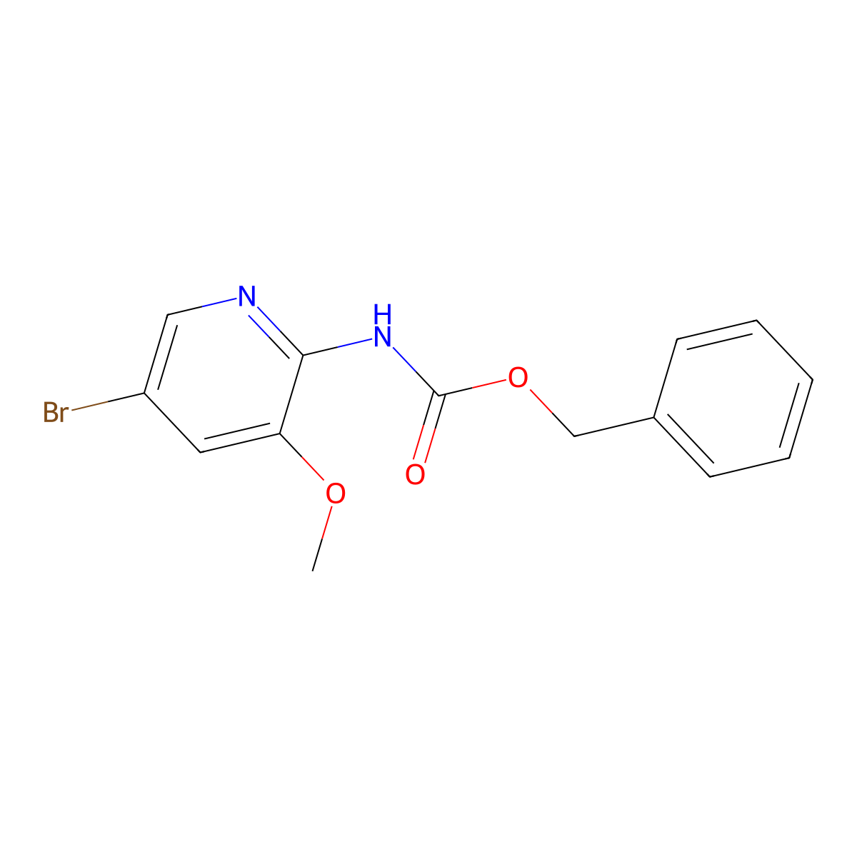 benzyl N-(5-bromo-3-methoxypyridin-2-yl)carbamate molecular structure, CAS 2680694-29-3