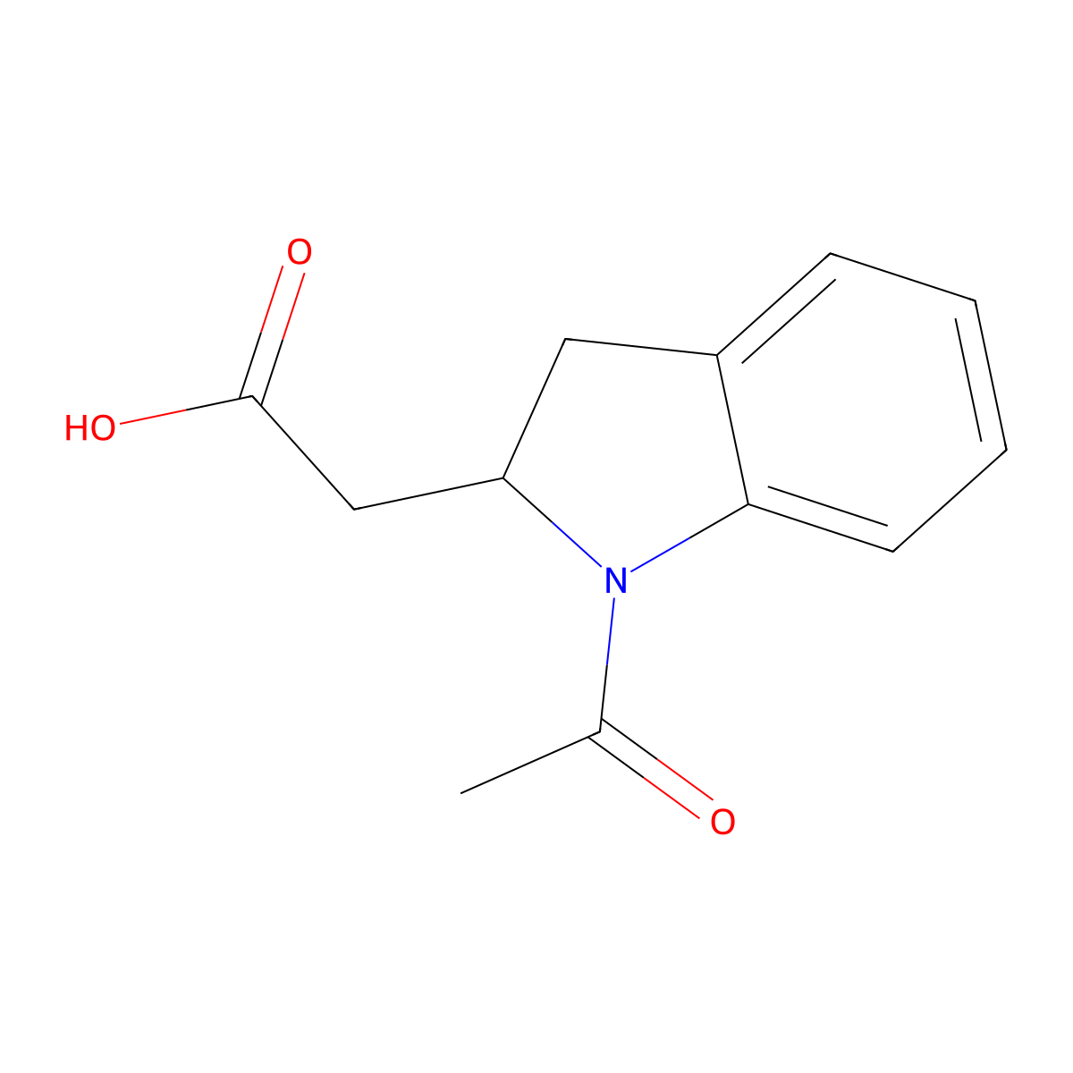 2-(1-acetyl-2,3-dihydro-1H-indol-2-yl)acetic acid molecular structure, CAS 2680694-30-6