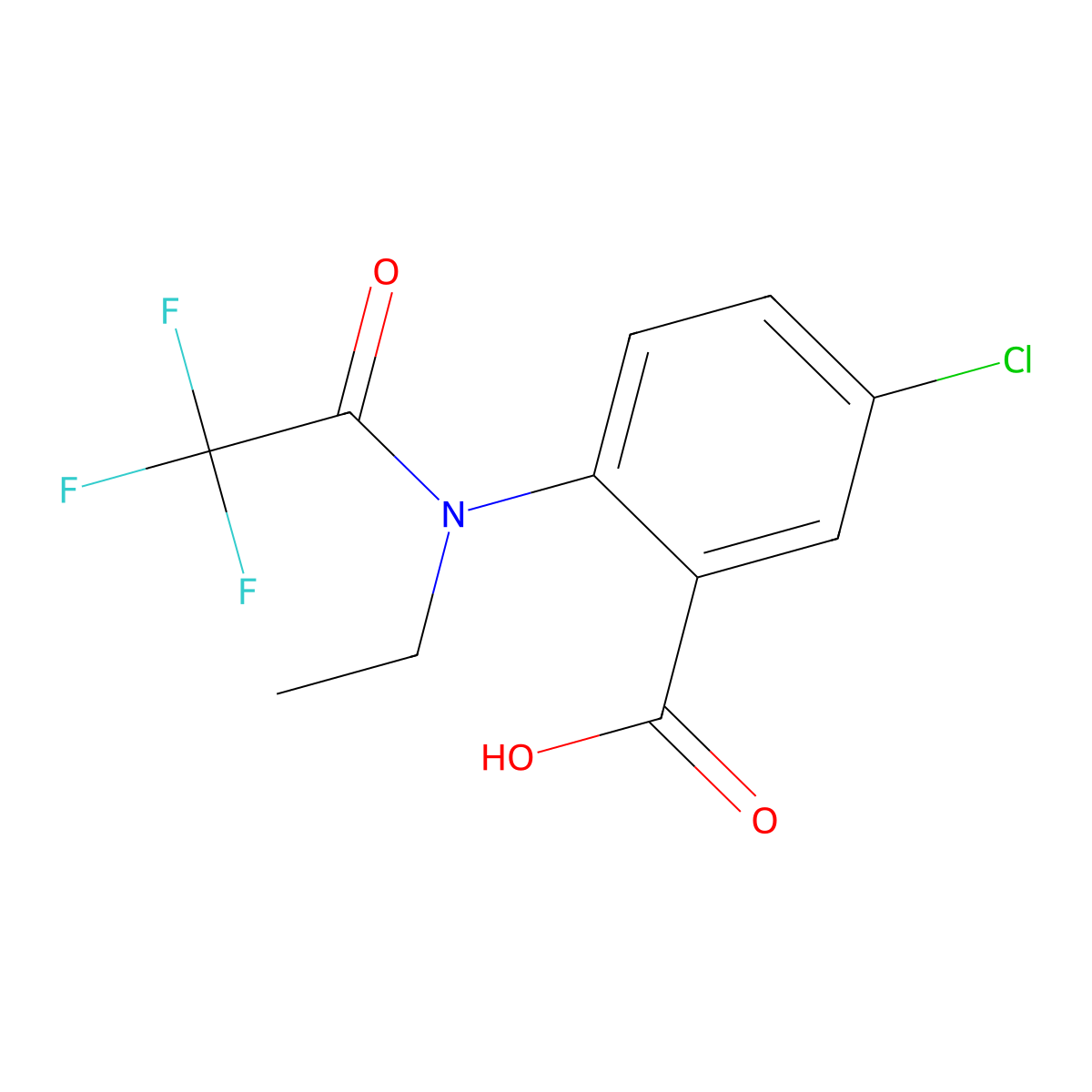 5-chloro-2-(N-ethyl-2,2,2-trifluoroacetamido)benzoic acid molecular structure, CAS 2680694-33-9