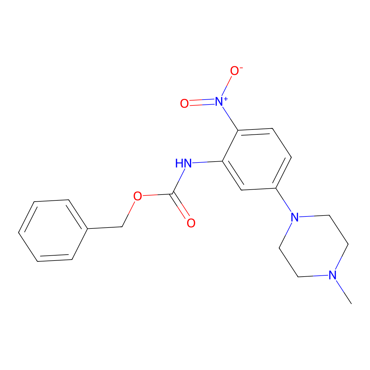 benzyl N-[5-(4-methylpiperazin-1-yl)-2-nitrophenyl]carbamate molecular structure, CAS 2680694-34-0