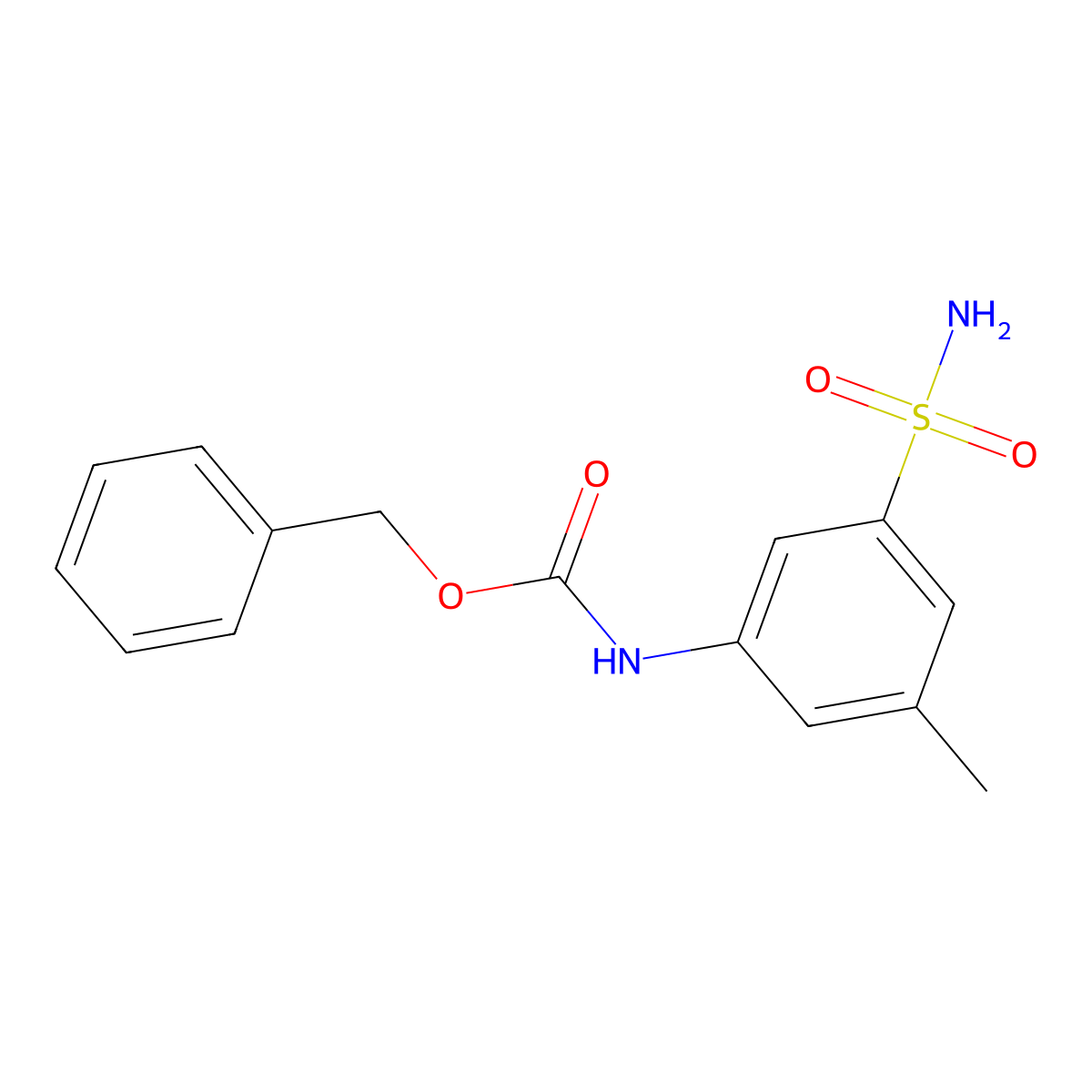 benzyl N-(3-methyl-5-sulfamoylphenyl)carbamate molecular structure, CAS 2680694-40-8