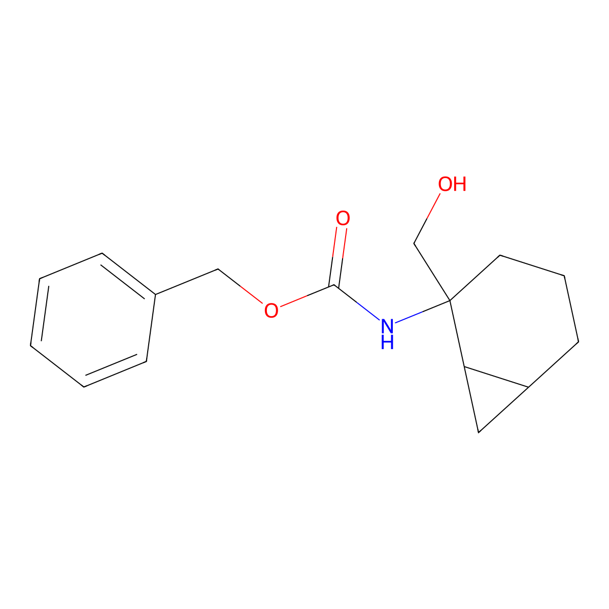 benzyl N-[2-(hydroxymethyl)bicyclo[4.1.0]heptan-2-yl]carbamate molecular structure, CAS 2680694-43-1