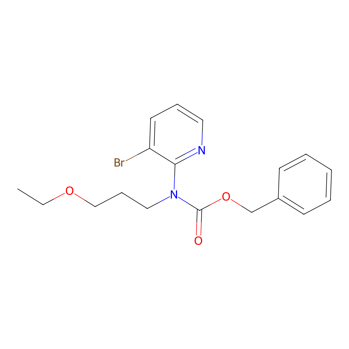benzyl N-(3-bromopyridin-2-yl)-N-(3-ethoxypropyl)carbamate molecular structure, CAS 2680694-48-6