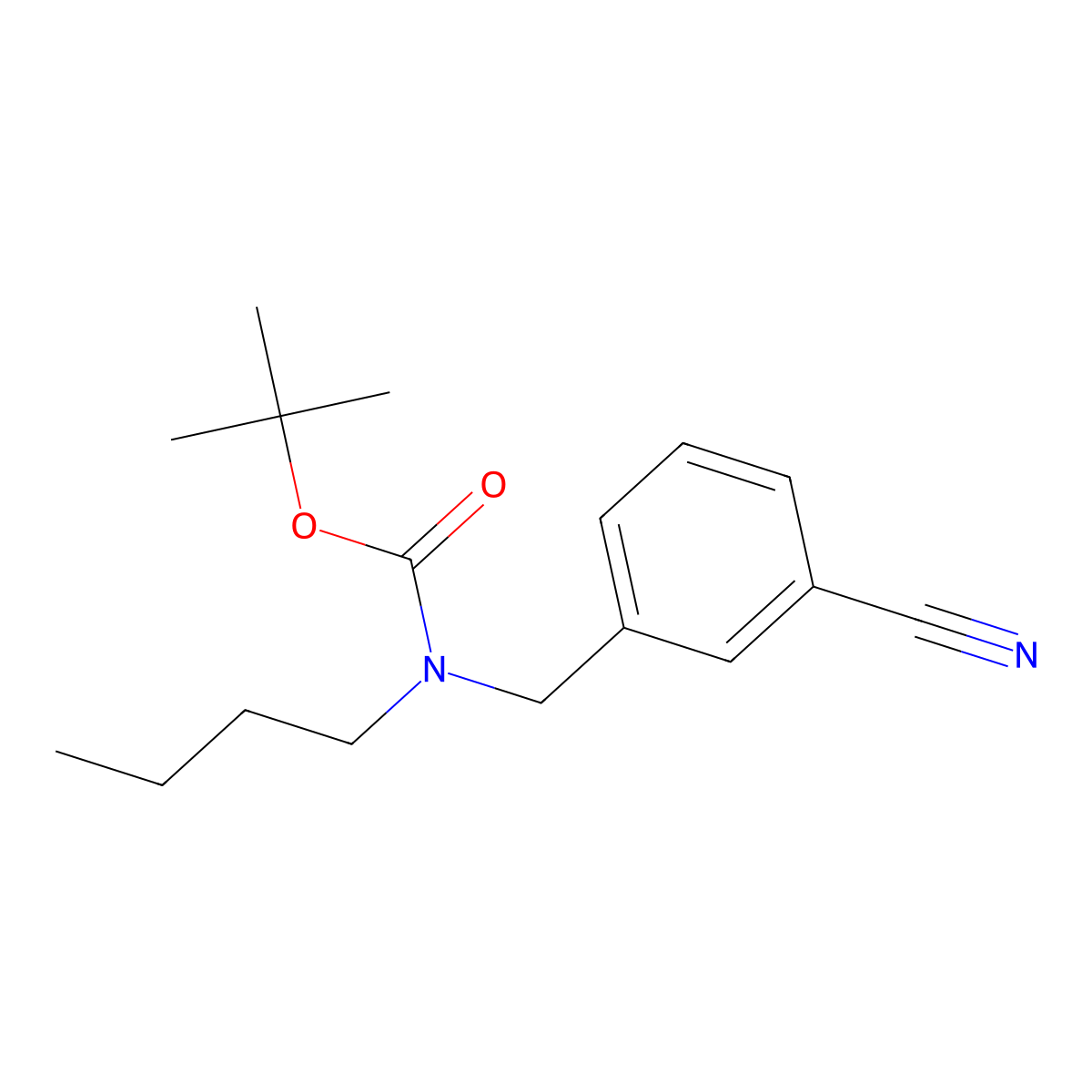 tert-butyl N-butyl-N-[(3-cyanophenyl)methyl]carbamate molecular structure, CAS 2680694-61-3