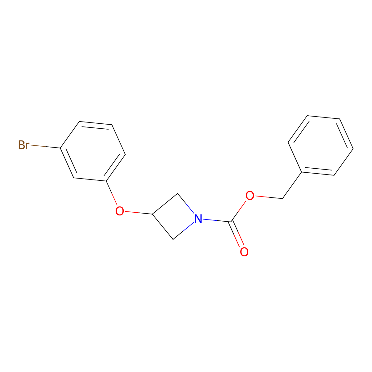 Benzyl 3-(3-bromophenoxy)azetidine-1-carboxylate molecular structure, CAS 2680694-66-8