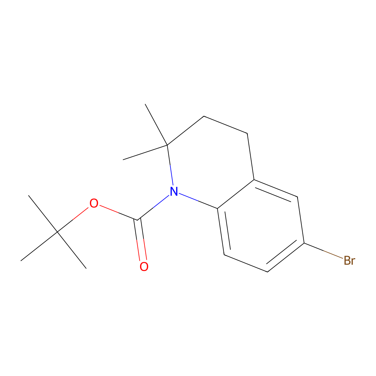 Tert-butyl 6-bromo-2,2-dimethyl-1,2,3,4-tetrahydroquinoline-1-carboxylate molecular structure, CAS 2680694-82-8