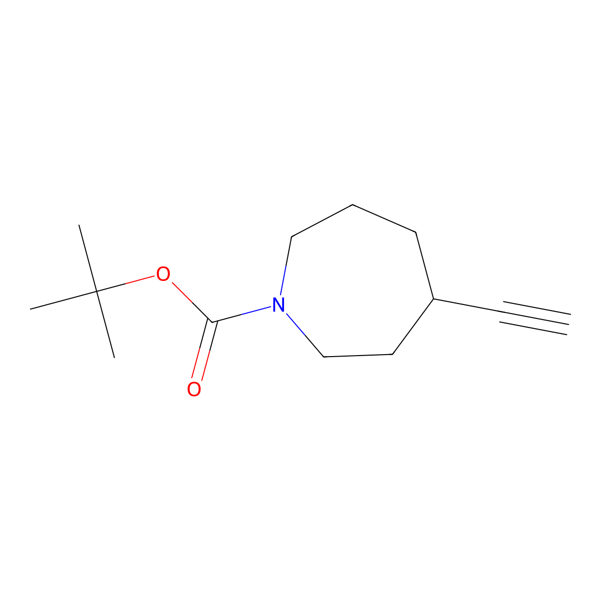 Tert-butyl 4-ethynylazepane-1-carboxylate molecular structure, CAS 2680694-83-9