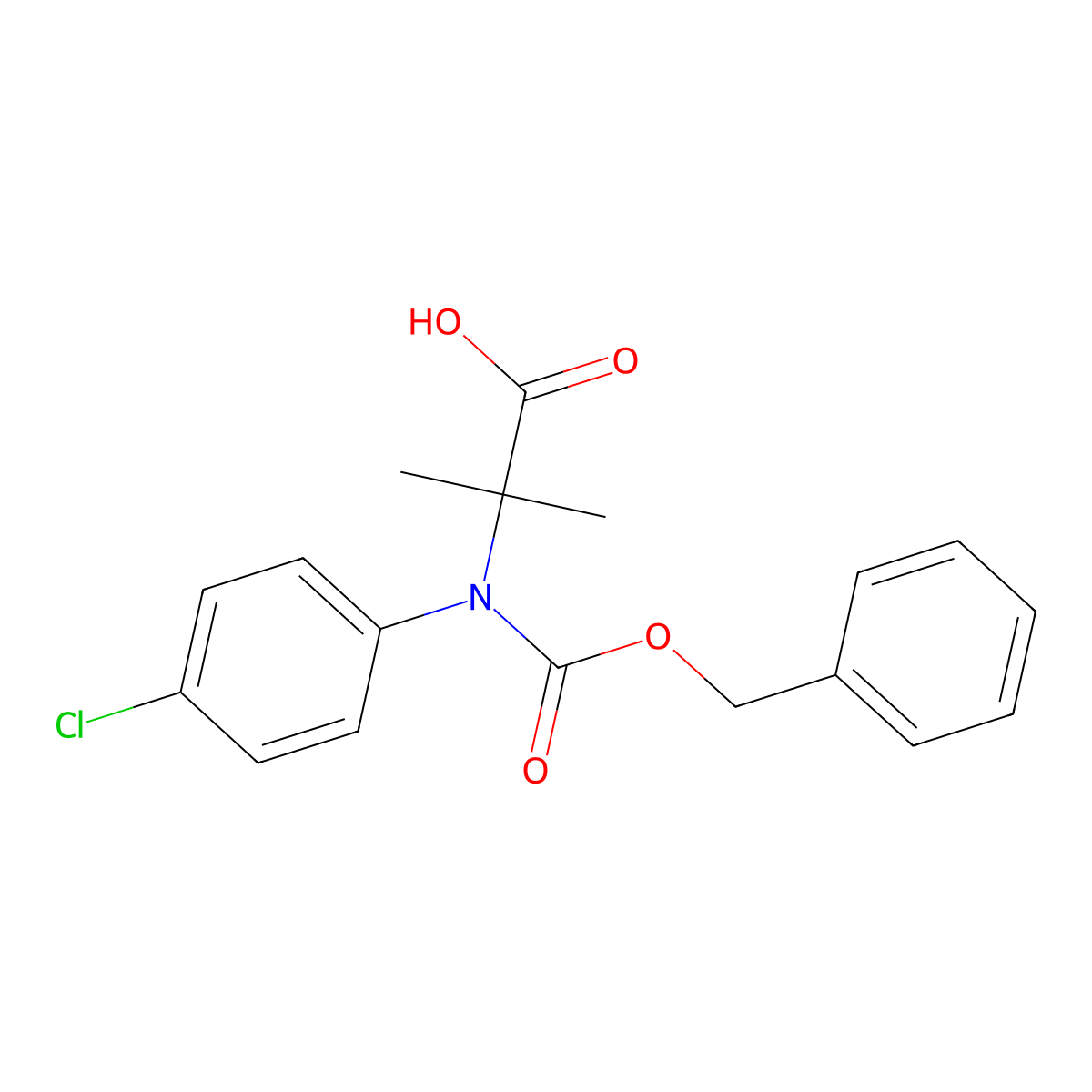 2-{[(Benzyloxy)carbonyl](4-chlorophenyl)amino}-2-methylpropanoic acid molecular structure, CAS 2680694-90-8