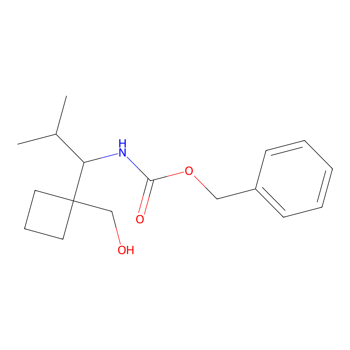 benzyl N-{1-[1-(hydroxymethyl)cyclobutyl]-2-methylpropyl}carbamate molecular structure, CAS 2680694-99-7