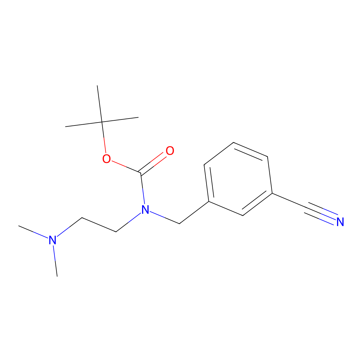tert-butyl N-[(3-cyanophenyl)methyl]-N-[2-(dimethylamino)ethyl]carbamate molecular structure, CAS 2680695-00-3