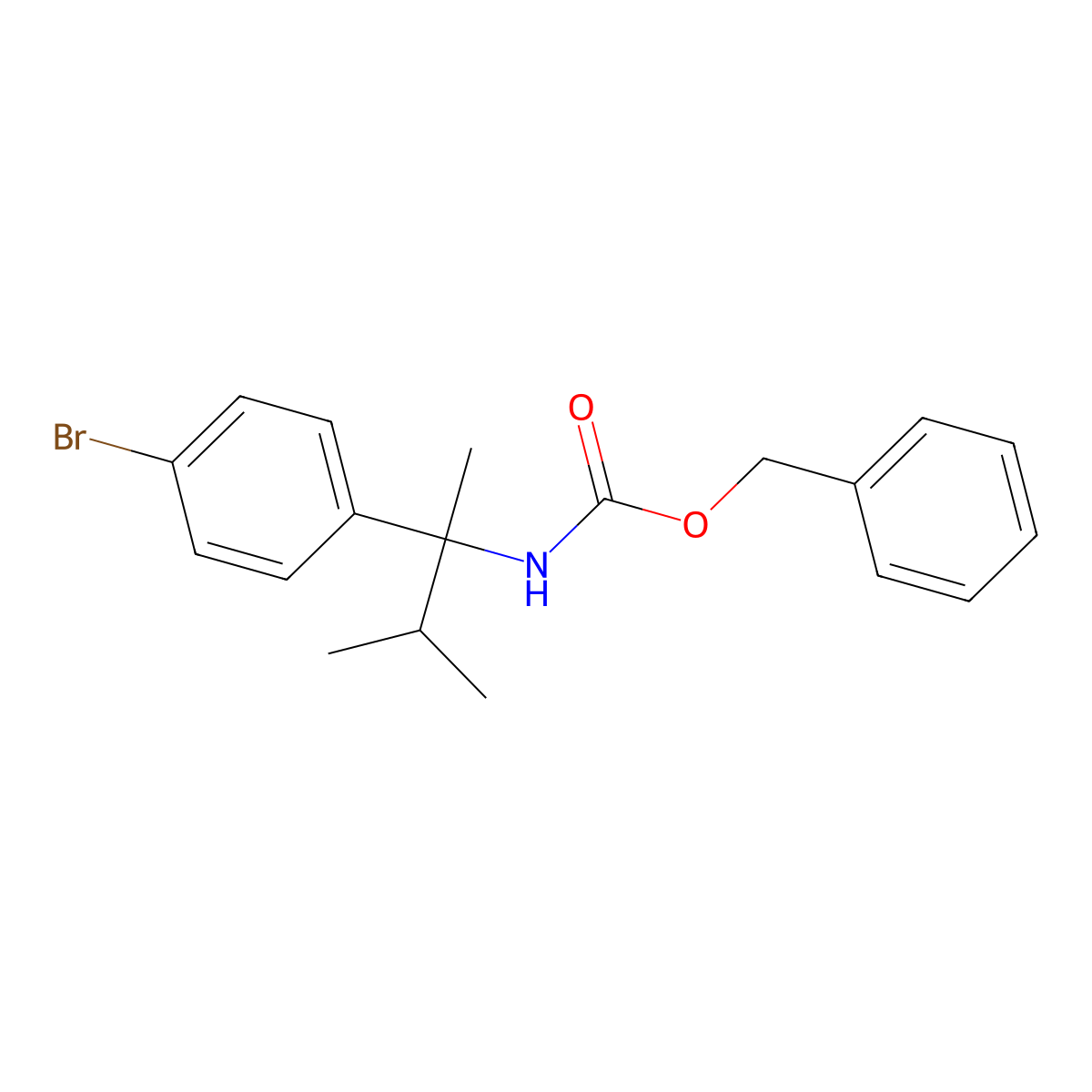 benzyl N-[2-(4-bromophenyl)-3-methylbutan-2-yl]carbamate molecular structure, CAS 2680695-02-5