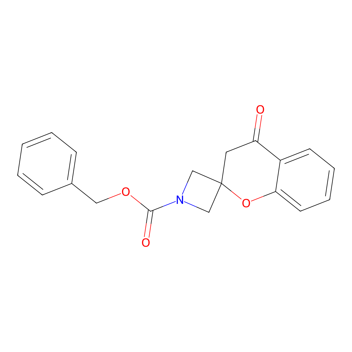 Benzyl 4'-oxo-3',4'-dihydrospiro[azetidine-3,2'-[1]benzopyran]-1-carboxylate molecular structure, CAS 2680695-04-7