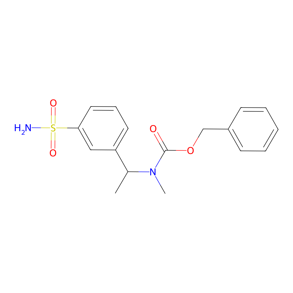 benzyl N-methyl-N-[1-(3-sulfamoylphenyl)ethyl]carbamate molecular structure, CAS 2680695-13-8