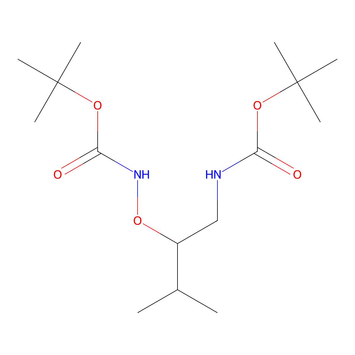 tert-butyl N-[(1-{[(tert-butoxy)carbonyl]amino}-3-methylbutan-2-yl)oxy]carbamate molecular structure, CAS 2680695-15-0