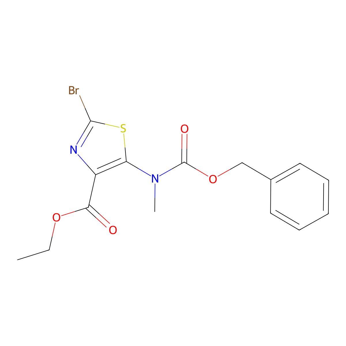 Ethyl 5-{[(benzyloxy)carbonyl](methyl)amino}-2-bromo-1,3-thiazole-4-carboxylate molecular structure, CAS 2680695-18-3