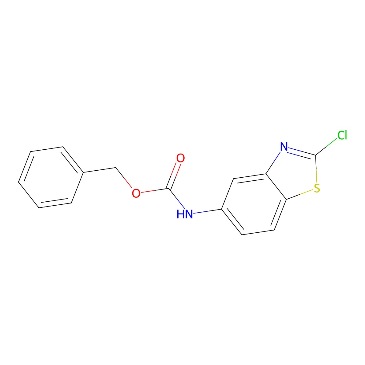 benzyl N-(2-chloro-1,3-benzothiazol-5-yl)carbamate molecular structure, CAS 2680695-21-8