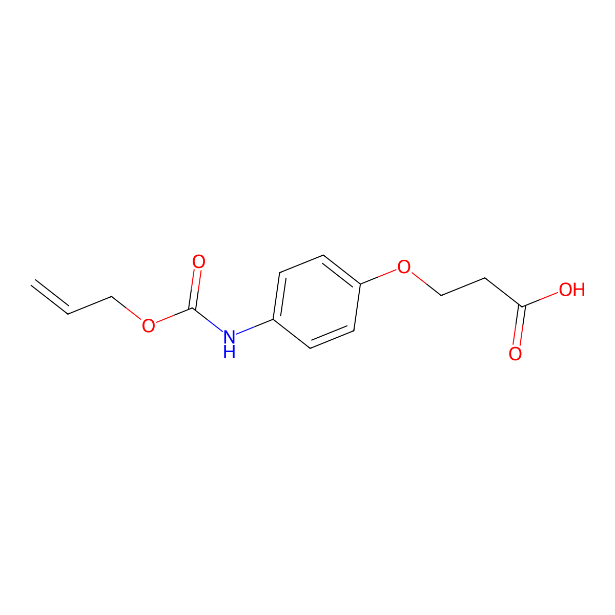 3-(4-{[(Prop-2-en-1-yloxy)carbonyl]amino}phenoxy)propanoic acid molecular structure, CAS 2680695-22-9