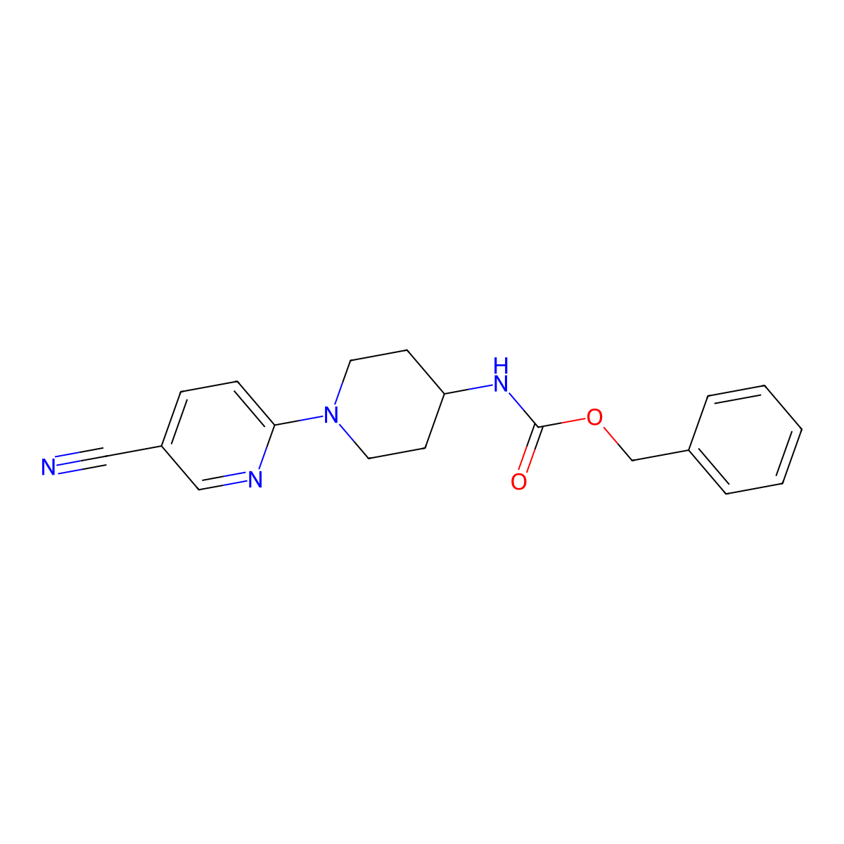 benzyl N-[1-(5-cyanopyridin-2-yl)piperidin-4-yl]carbamate molecular structure, CAS 2680695-24-1