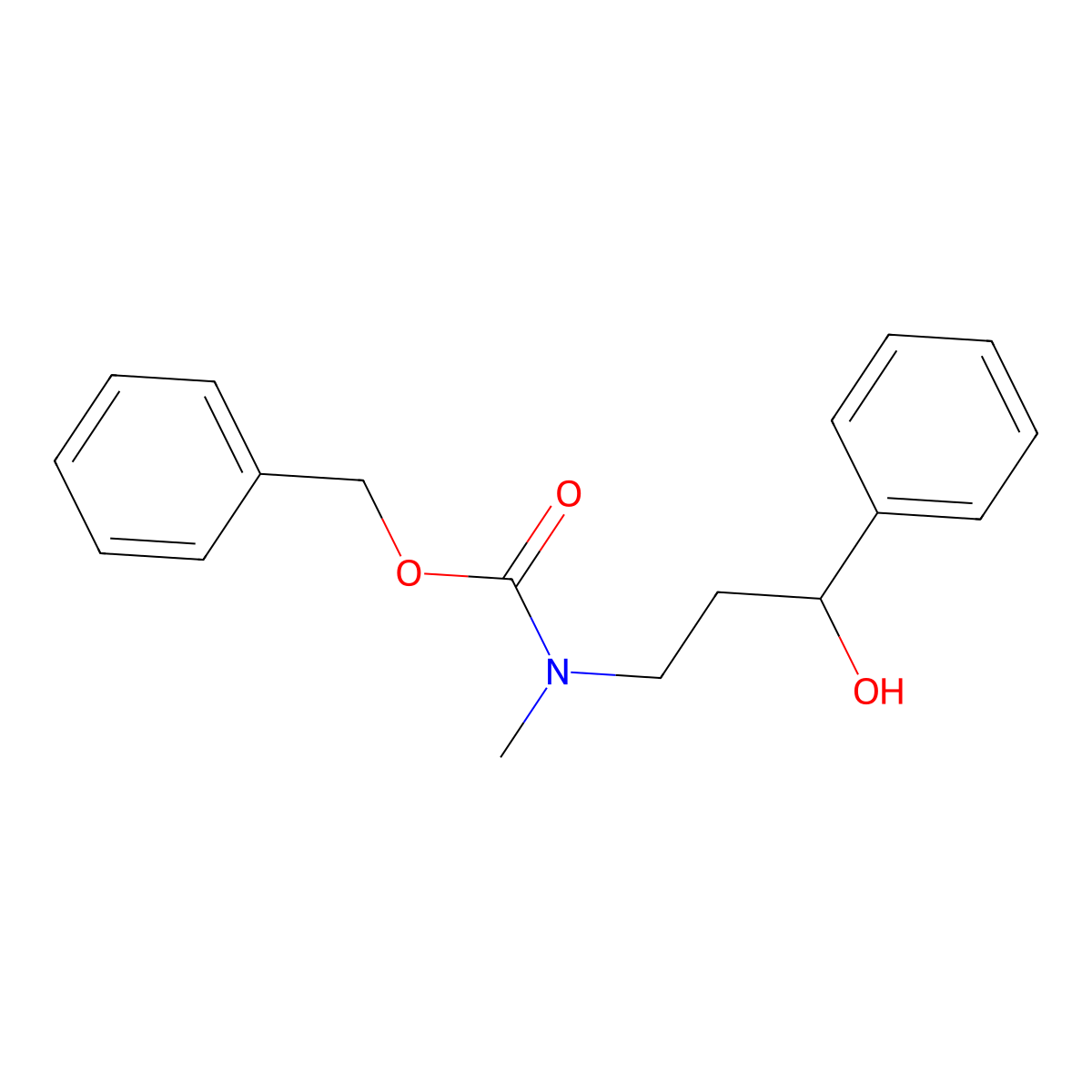 benzyl N-(3-hydroxy-3-phenylpropyl)-N-methylcarbamate molecular structure, CAS 2680695-29-6