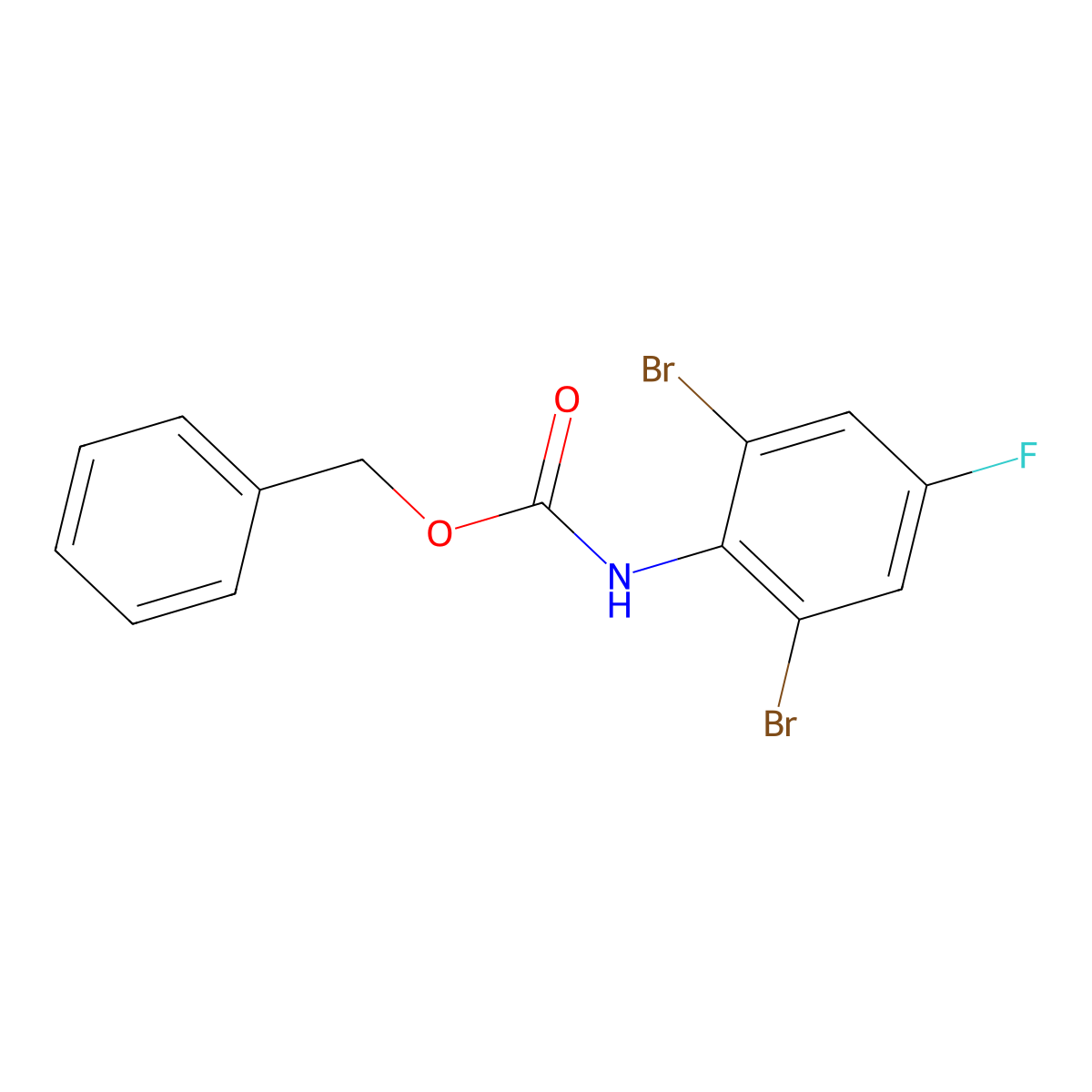 benzyl N-(2,6-dibromo-4-fluorophenyl)carbamate molecular structure, CAS 2680695-32-1