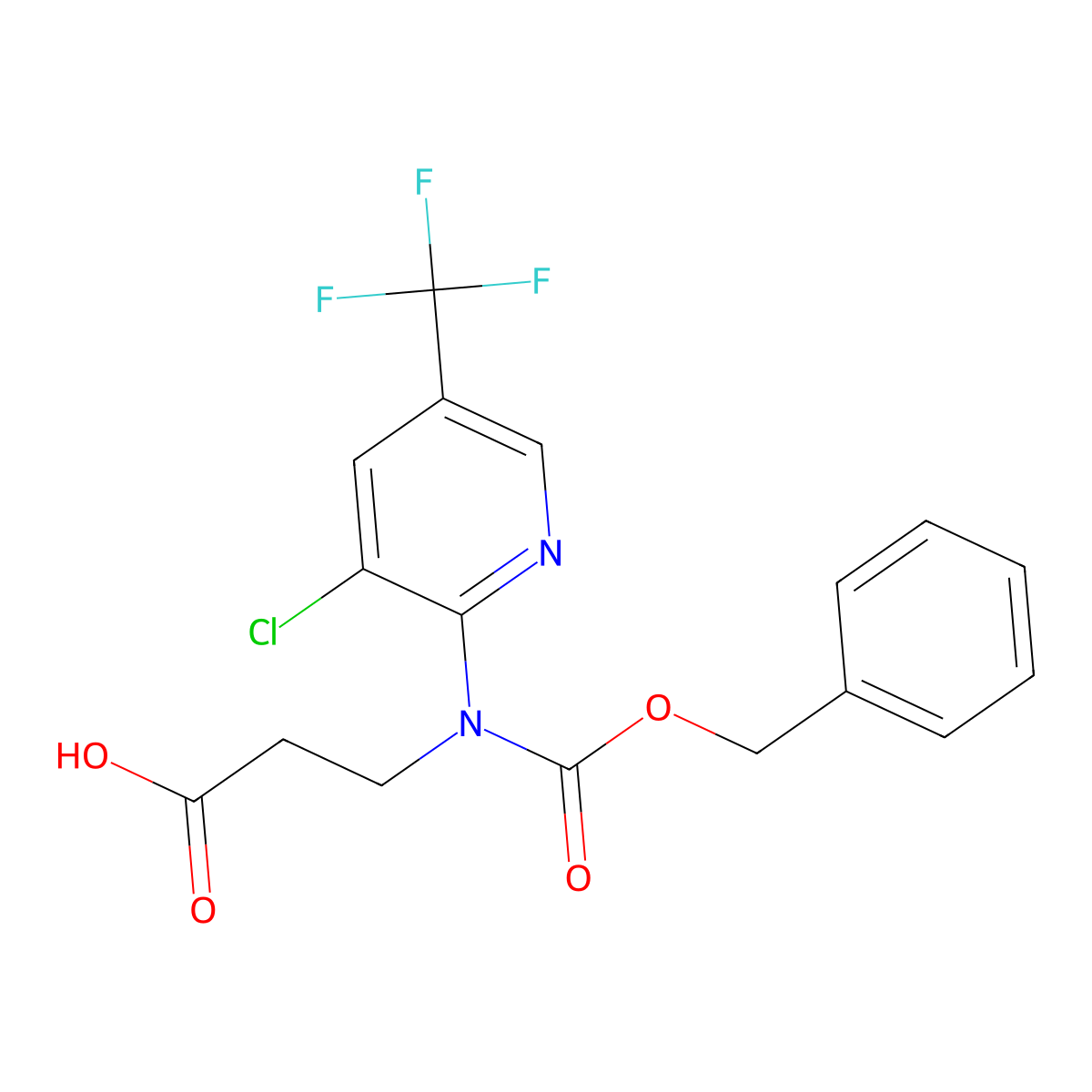 3-{[(Benzyloxy)carbonyl][3-chloro-5-(trifluoromethyl)pyridin-2-yl]amino}propanoic acid molecular structure, CAS 2680695-33-2