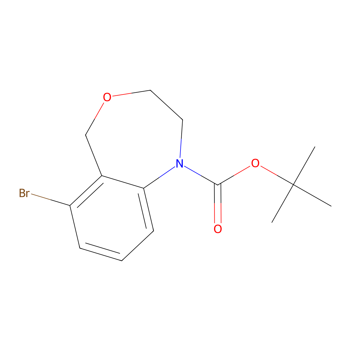 Tert-butyl 6-bromo-1,2,3,5-tetrahydro-4,1-benzoxazepine-1-carboxylate molecular structure, CAS 2680695-36-5