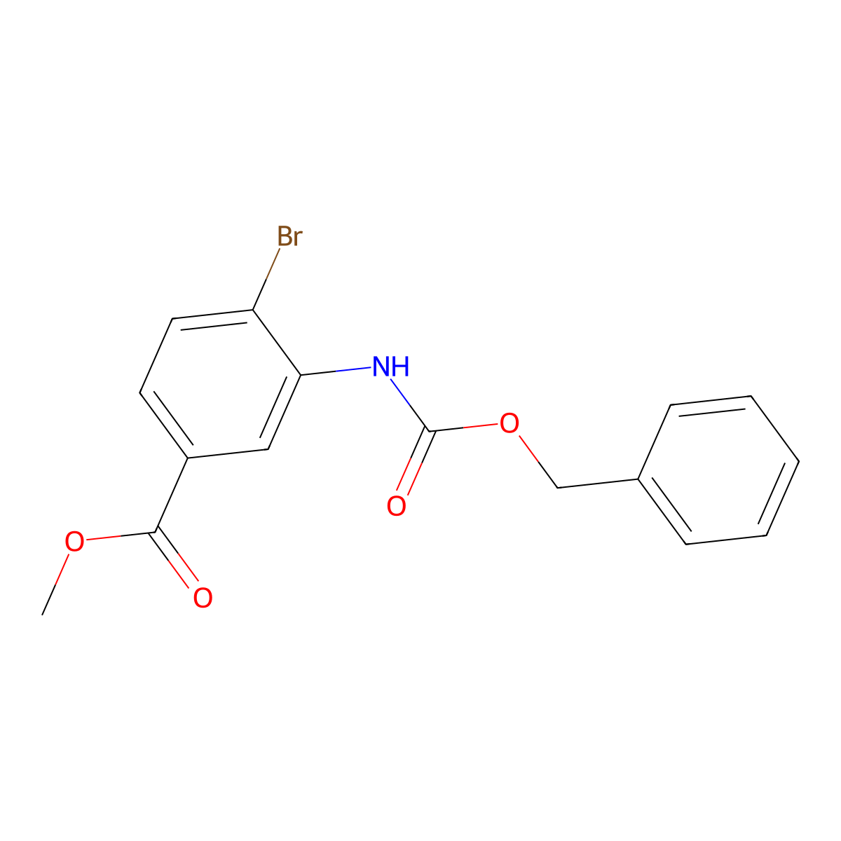 Methyl 3-{[(benzyloxy)carbonyl]amino}-4-bromobenzoate molecular structure, CAS 2680695-38-7