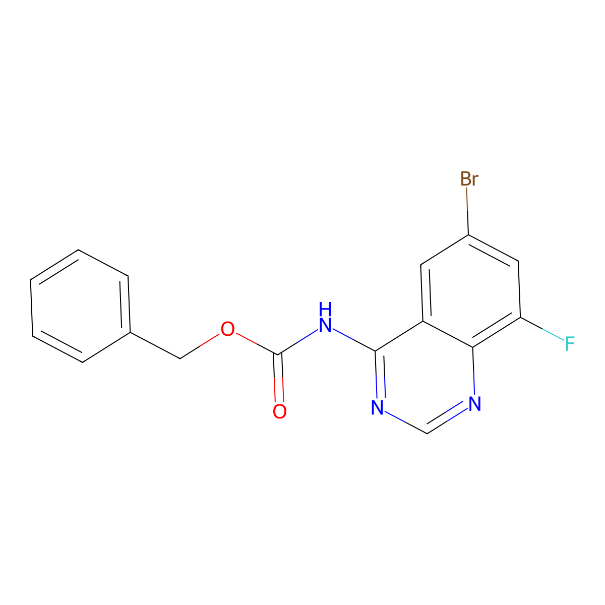 benzyl N-(6-bromo-8-fluoroquinazolin-4-yl)carbamate molecular structure, CAS 2680695-44-5