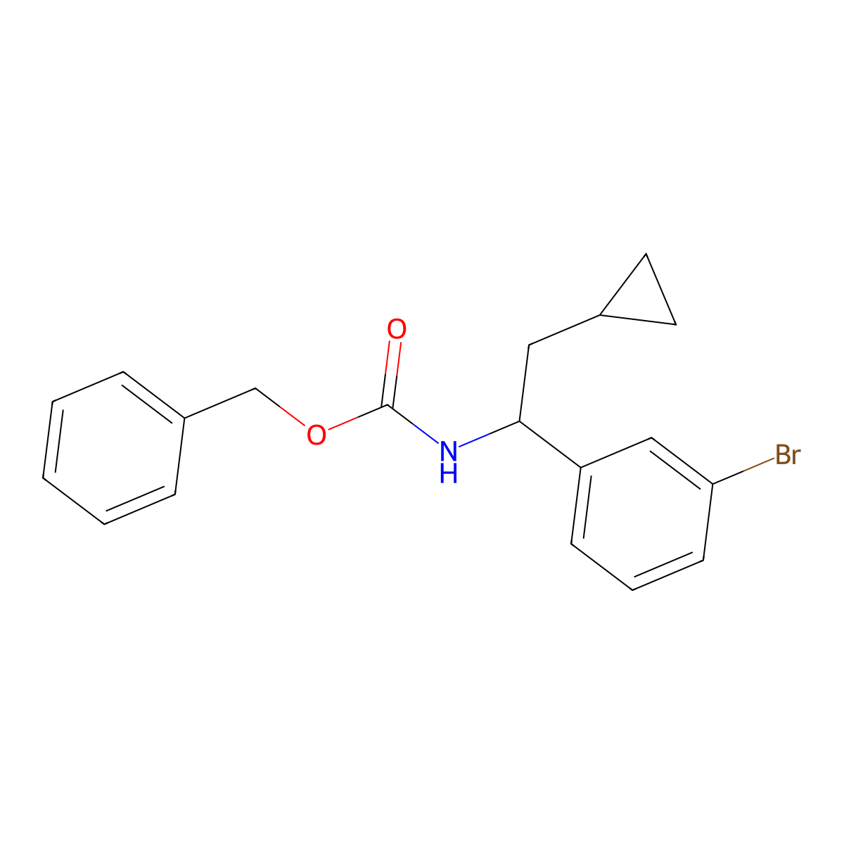 benzyl N-[1-(3-bromophenyl)-2-cyclopropylethyl]carbamate molecular structure, CAS 2680695-52-5