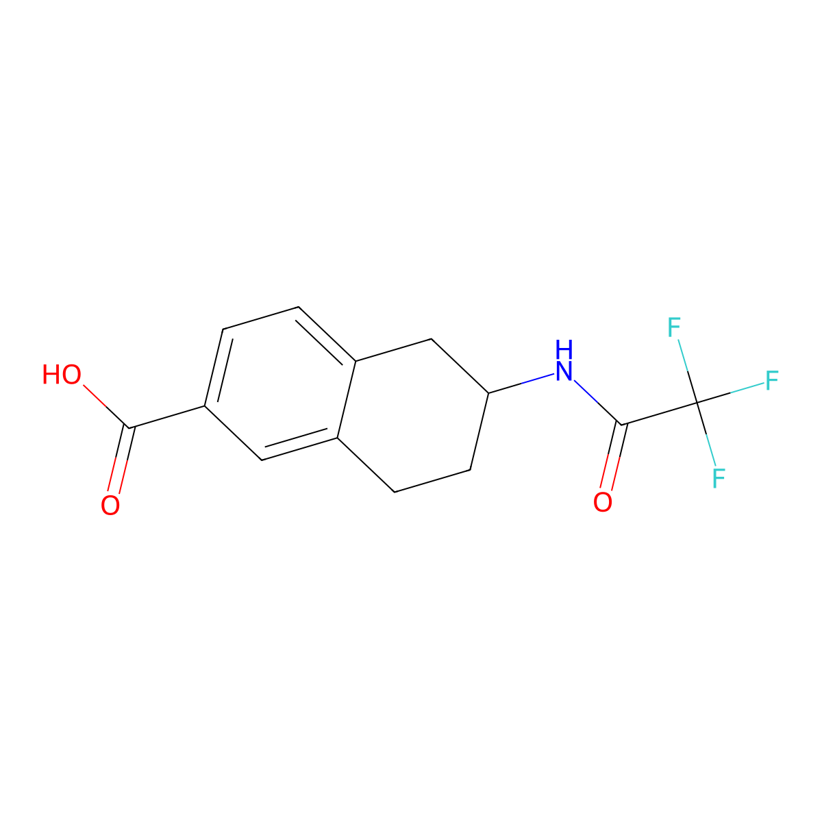 6-(2,2,2-Trifluoroacetamido)-5,6,7,8-tetrahydronaphthalene-2-carboxylic acid molecular structure, CAS 2680695-66-1