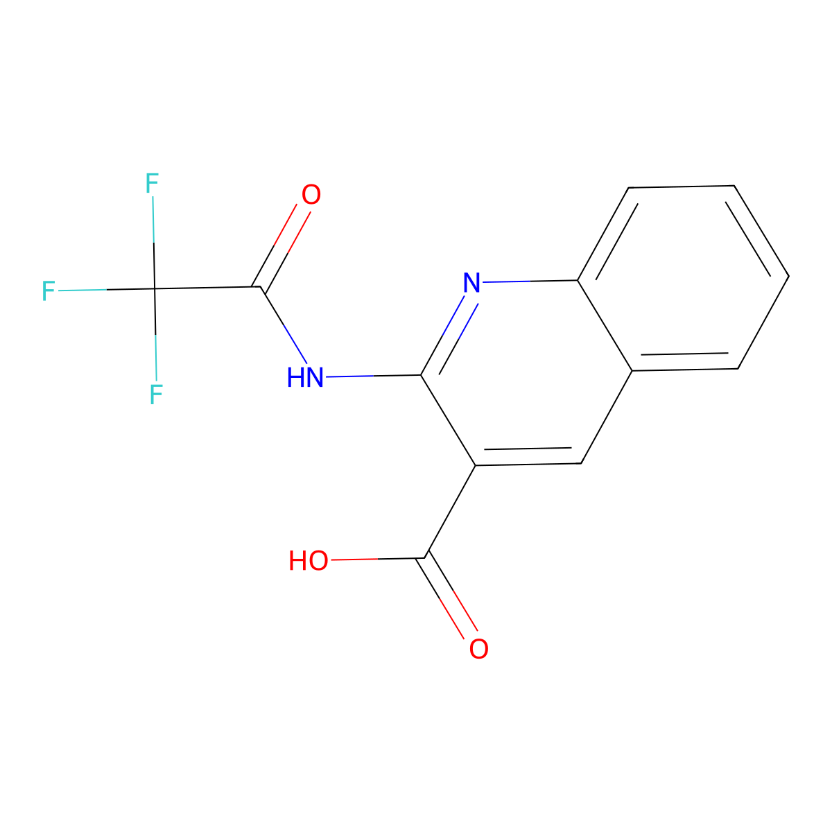 2-(2,2,2-Trifluoroacetamido)quinoline-3-carboxylic acid molecular structure, CAS 2680695-67-2