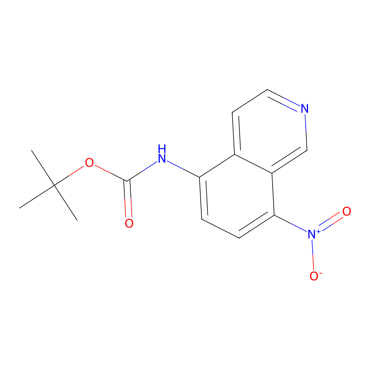 tert-butyl N-(8-nitroisoquinolin-5-yl)carbamate molecular structure, CAS 2680695-75-2