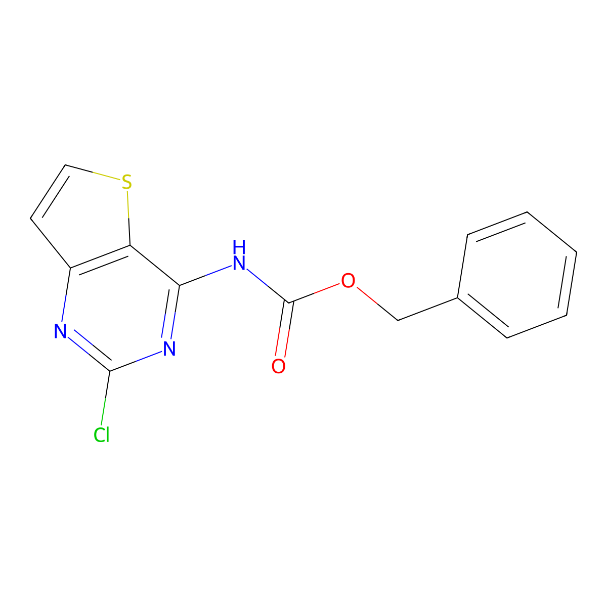 benzyl N-{2-chlorothieno[3,2-d]pyrimidin-4-yl}carbamate molecular structure, CAS 2680695-78-5