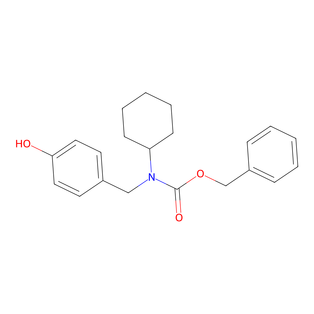 benzyl N-cyclohexyl-N-[(4-hydroxyphenyl)methyl]carbamate molecular structure, CAS 2680695-80-9