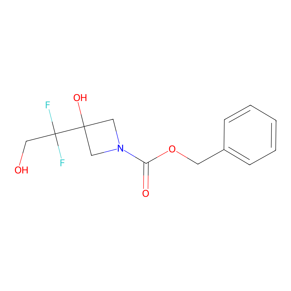 Benzyl 3-(1,1-difluoro-2-hydroxyethyl)-3-hydroxyazetidine-1-carboxylate molecular structure, CAS 2680695-82-1