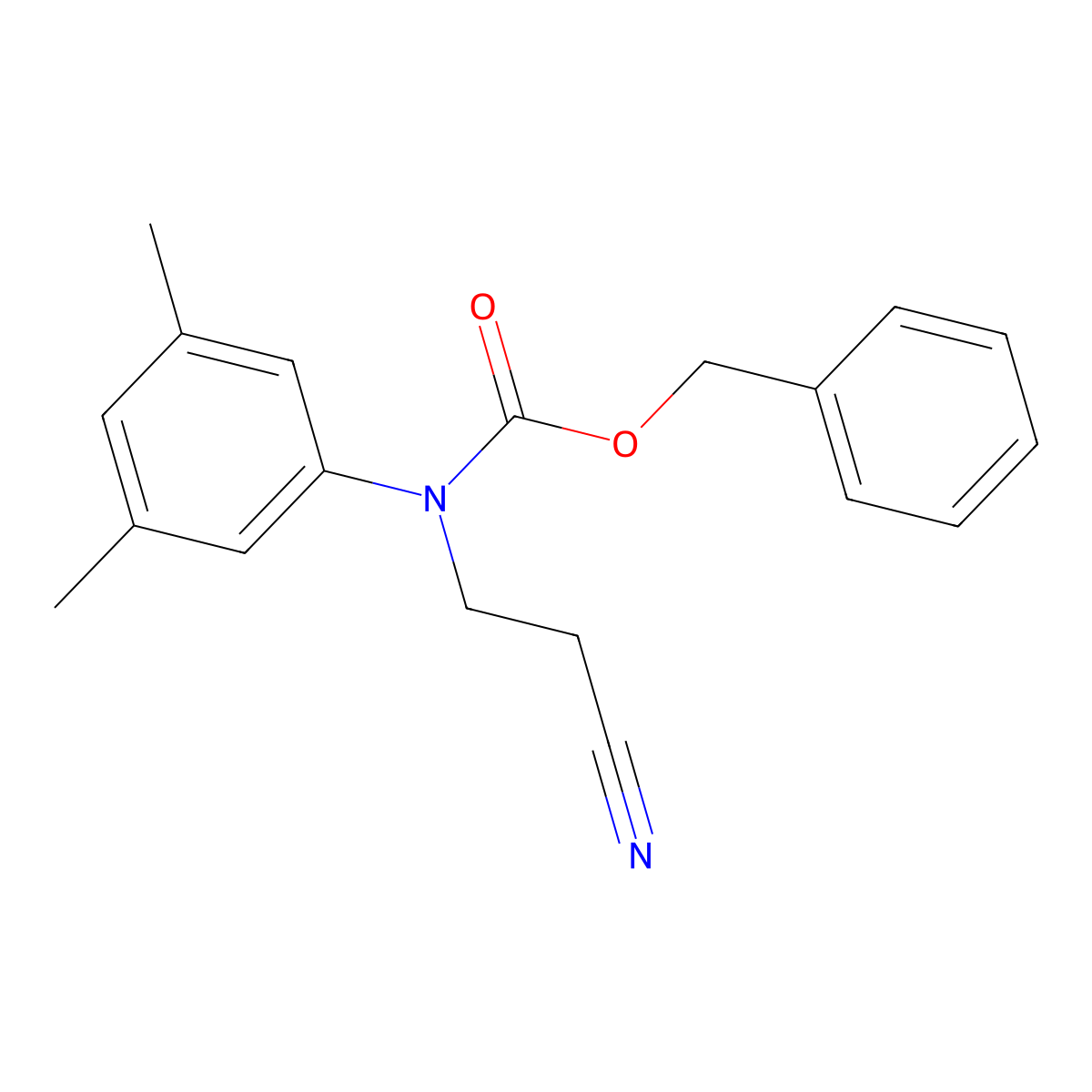 benzyl N-(2-cyanoethyl)-N-(3,5-dimethylphenyl)carbamate molecular structure, CAS 2680695-91-2