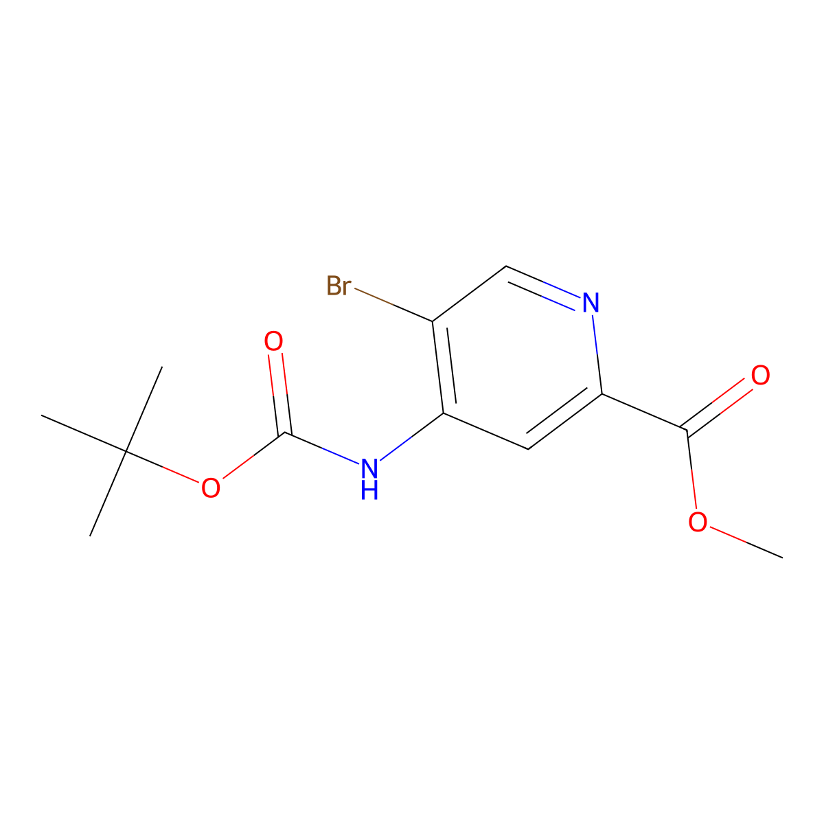 Methyl 5-bromo-4-{[(tert-butoxy)carbonyl]amino}pyridine-2-carboxylate molecular structure, CAS 2680696-02-8