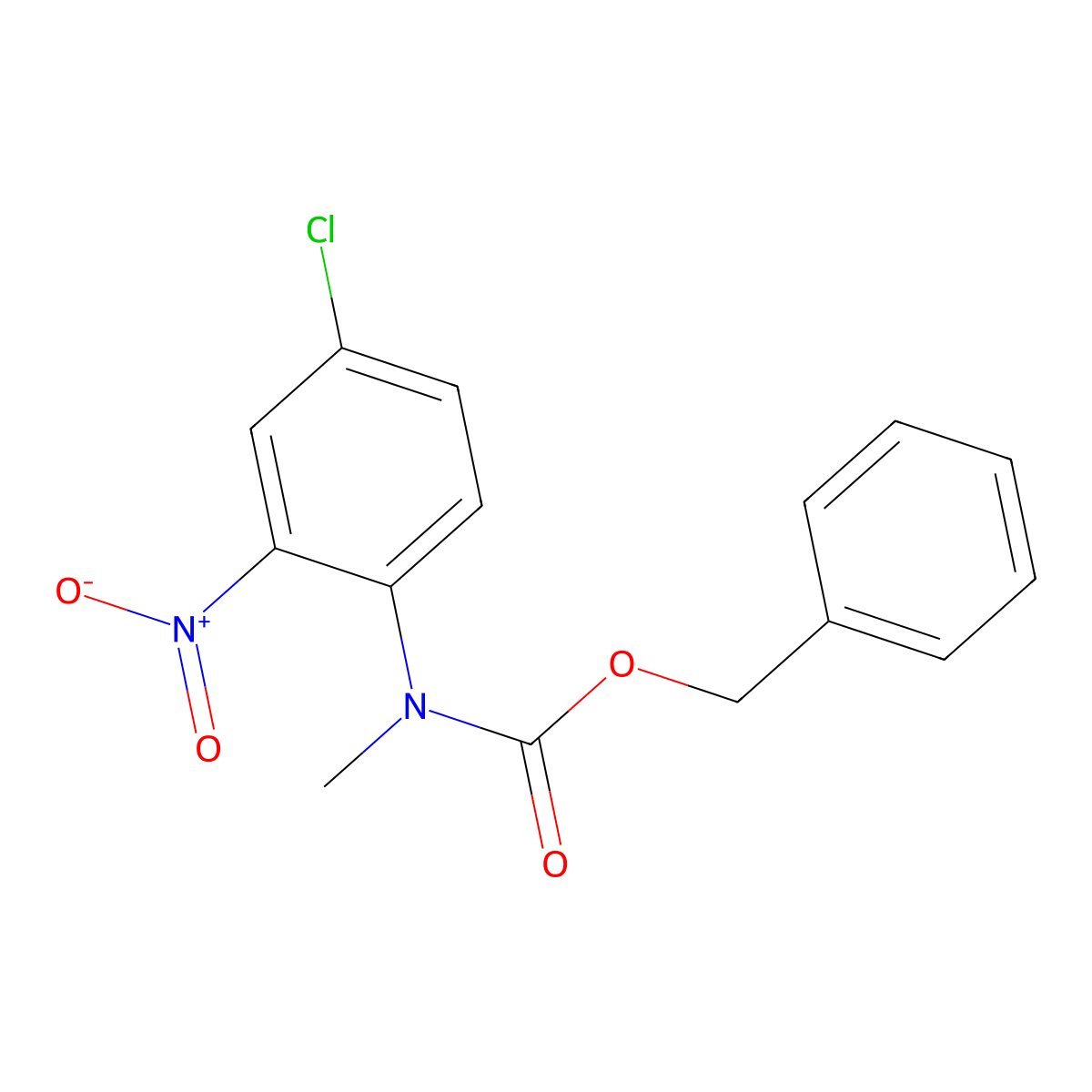 benzyl N-(4-chloro-2-nitrophenyl)-N-methylcarbamate molecular structure, CAS 2680696-04-0