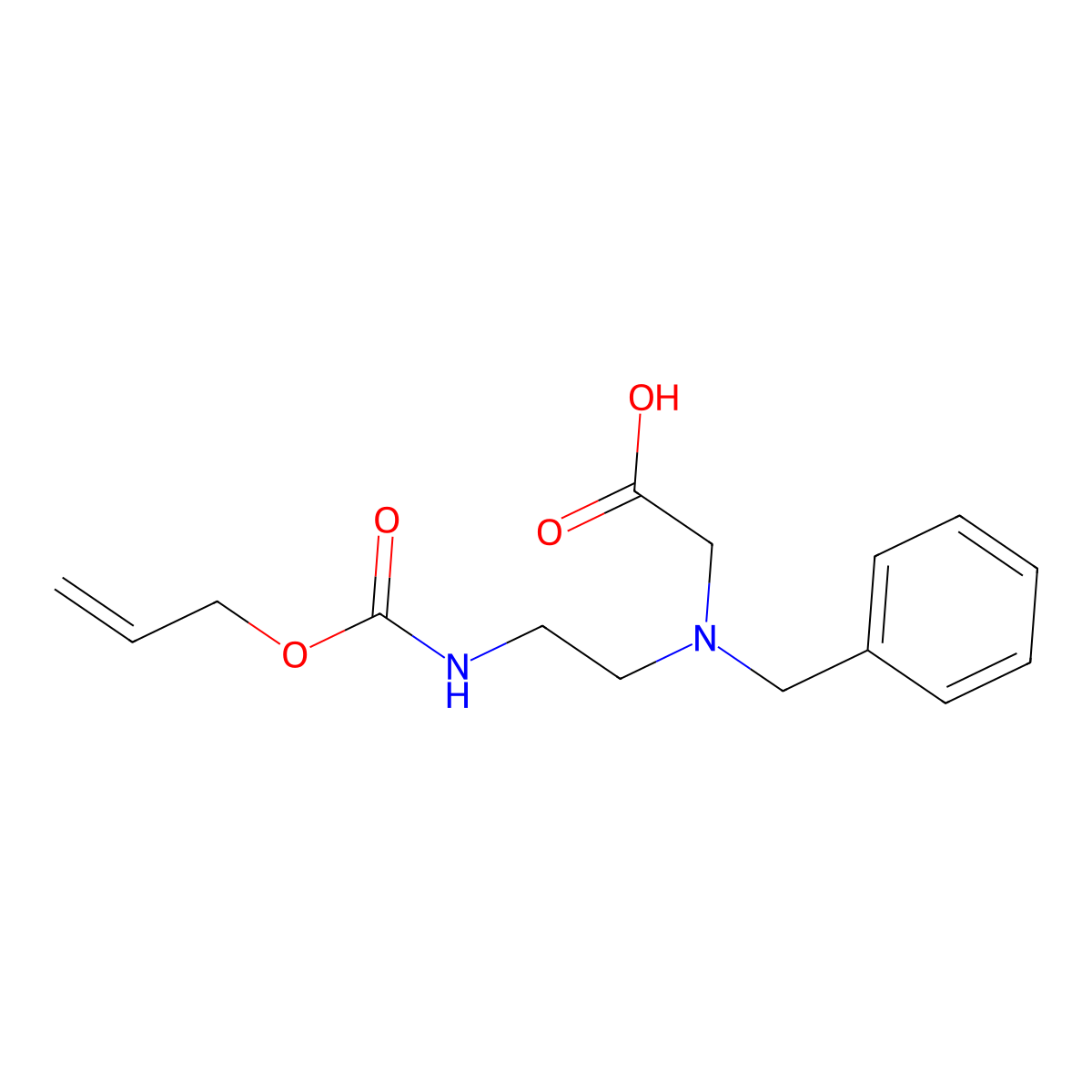 2-[Benzyl(2-{[(prop-2-en-1-yloxy)carbonyl]amino}ethyl)amino]acetic acid molecular structure, CAS 2680696-05-1