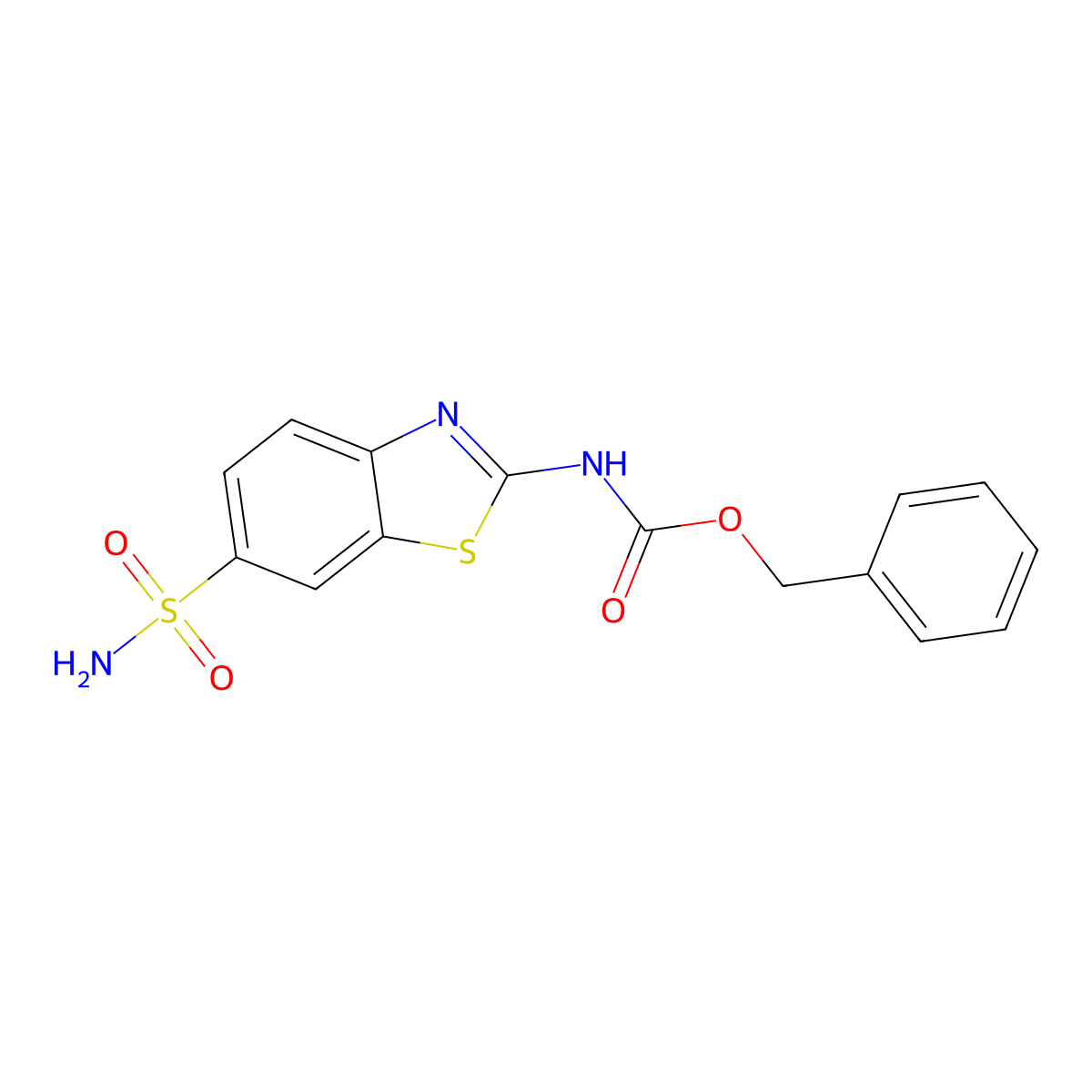 benzyl N-(6-sulfamoyl-1,3-benzothiazol-2-yl)carbamate molecular structure, CAS 2680696-09-5