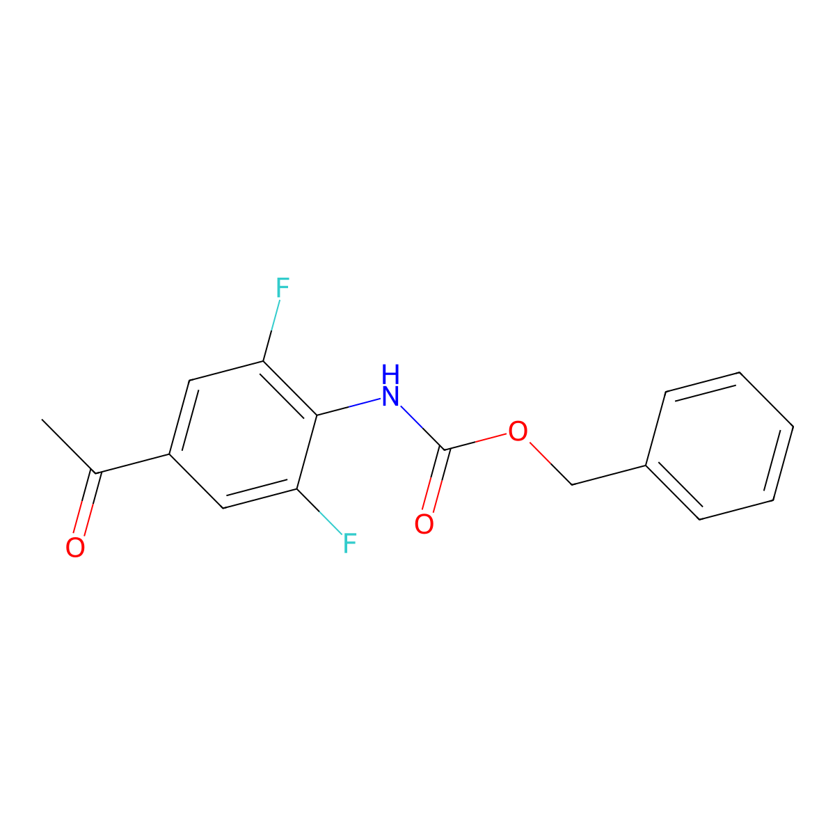 benzyl N-(4-acetyl-2,6-difluorophenyl)carbamate molecular structure, CAS 2680696-20-0