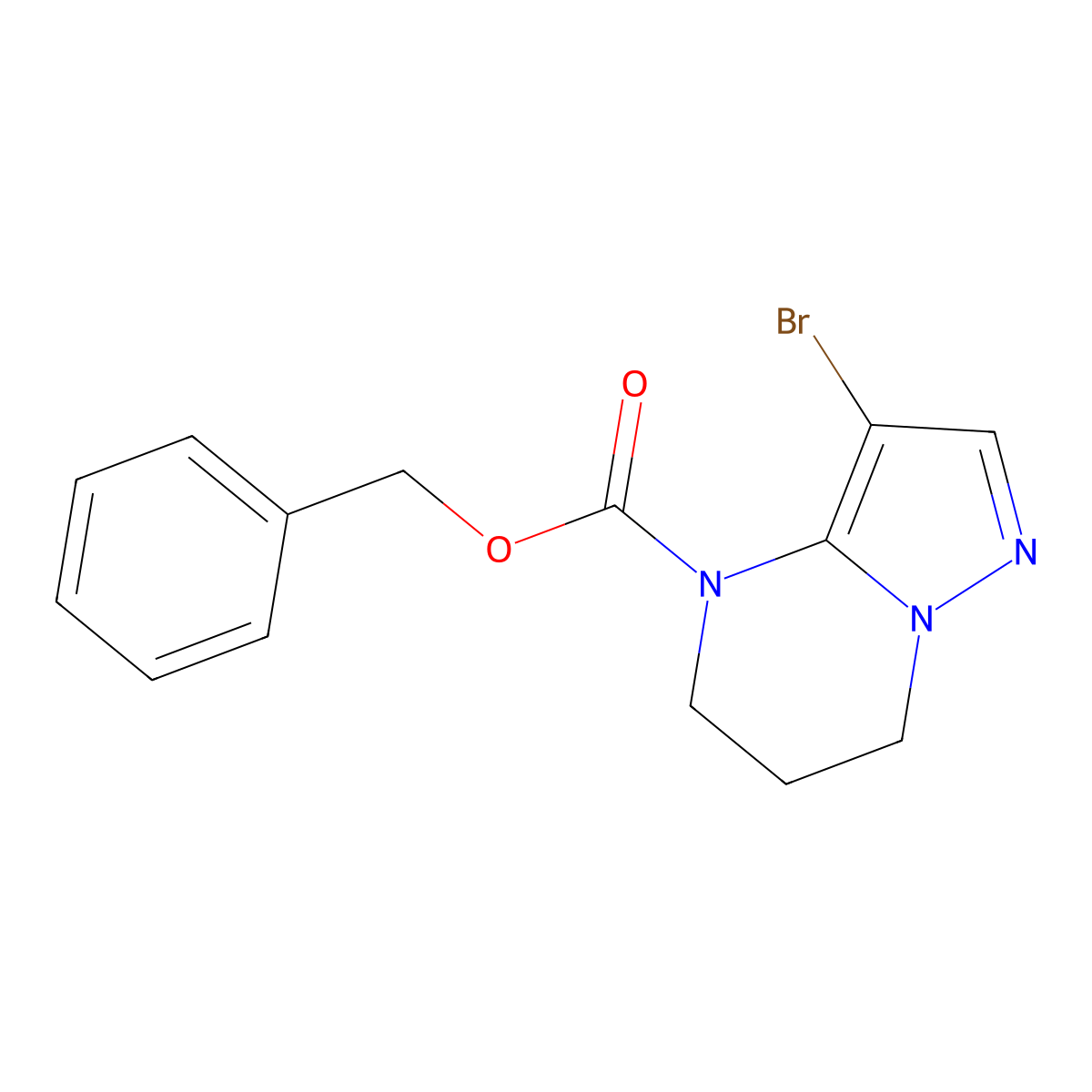 benzyl 3-bromo-4H,5H,6H,7H-pyrazolo[1,5-a]pyrimidine-4-carboxylate molecular structure, CAS 2680696-25-5