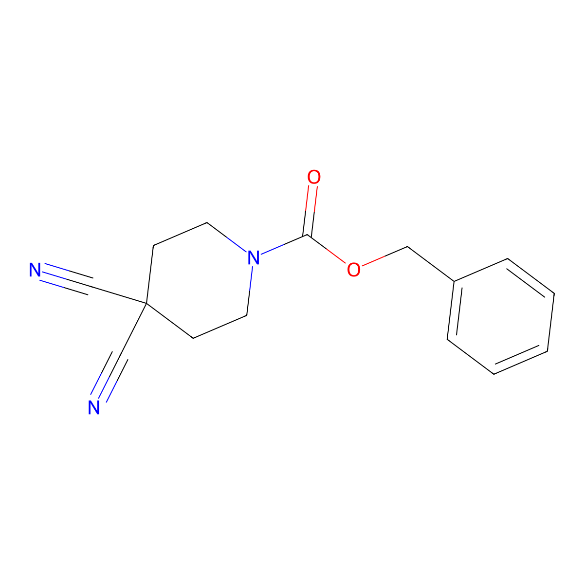 Benzyl 4,4-dicyanopiperidine-1-carboxylate molecular structure, CAS 2680696-33-5