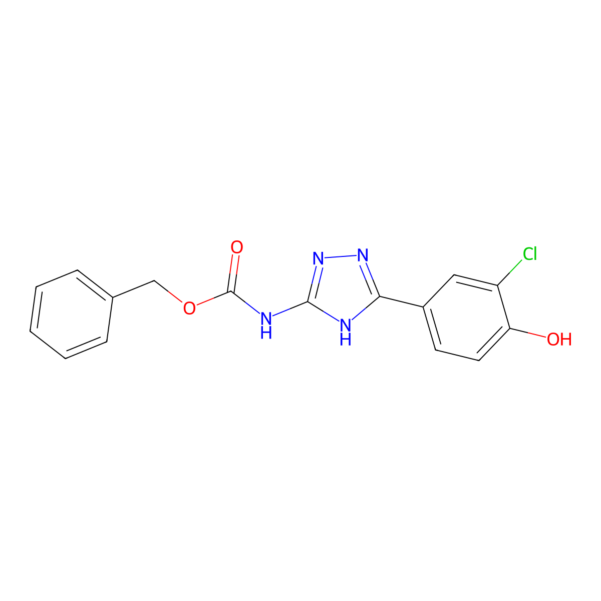 benzyl N-[5-(3-chloro-4-hydroxyphenyl)-4H-1,2,4-triazol-3-yl]carbamate molecular structure, CAS 2680696-49-3